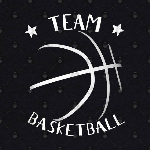 Only Basketball Sport BBall Outlines - Team Basketball by HappyGiftArt